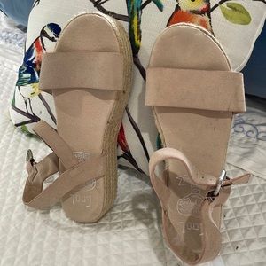 Cool my shoes pink suede sandals size 9.5